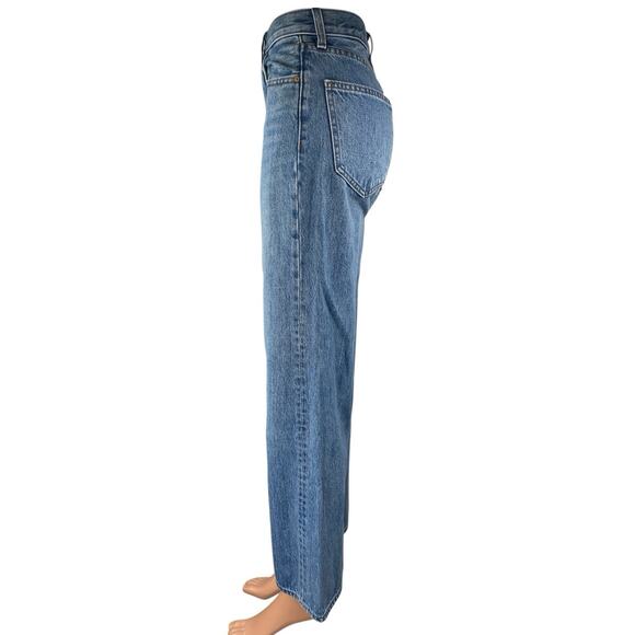 Aritzia Denim Forum The Farrah High Rise Wide Leg Baggy Blue Denim Jeans Size 23 - Picture 2 of 6